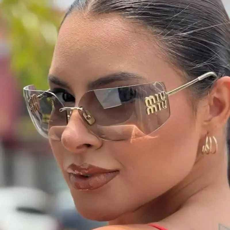 نظارات شمسية نسائية عصرية بدون إطار — صورة 4